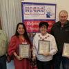 NECAC President and Chief Executive Officer Don Patrick, right, and NECAC Chairman of the Board Mike Bridgins, left, presented certificates to Jessica Chase of Paris, Maxine Jones of Holliday and Mike Whelan of rural Stoutsville.