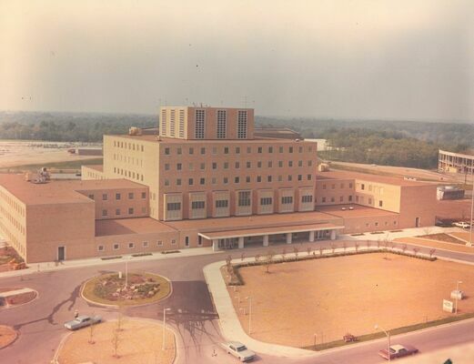 Truman VA in the early 1970s, from the perspective of Hospital Drive.